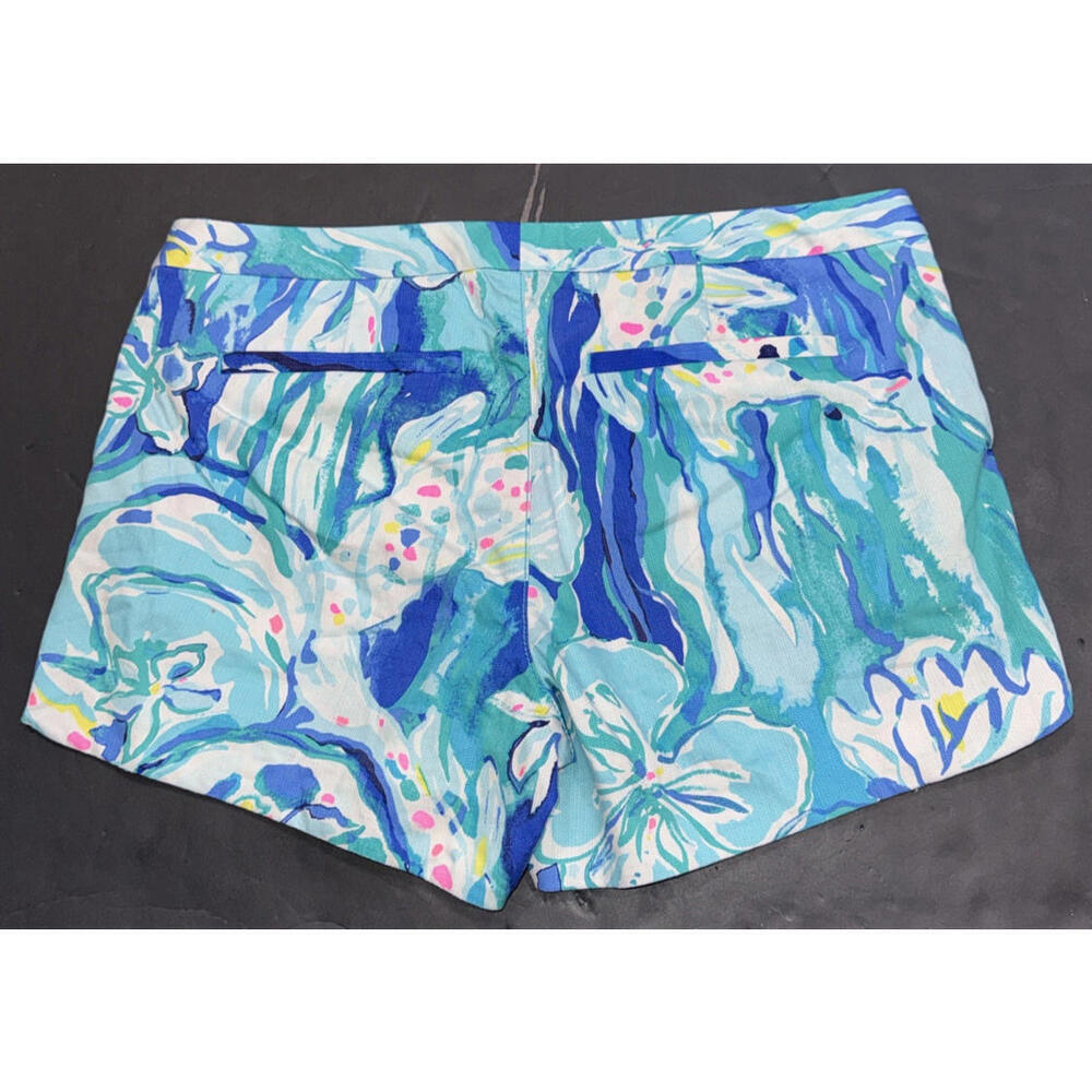 Lilly Pulitzer Shorts Womens Size 2 The Callahan Pink Blue Green Floral Cotton - Picture 6 of 11